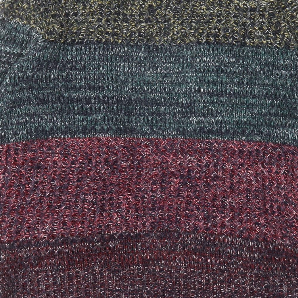 TU Womens Multicoloured V-Neck Acrylic Cardigan Jumper Size 16