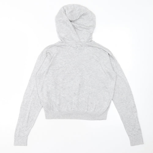 H&M Girls Grey Viscose Pullover Hoodie Size 13-14 Years Pullover