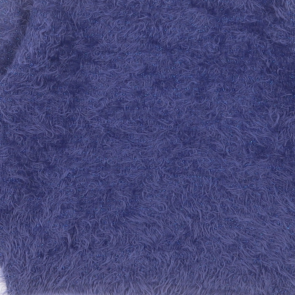 Marks and Spencer Girls Purple Crew Neck Acrylic Pullover Jumper Size 6-7 Years Pullover - Snowflake