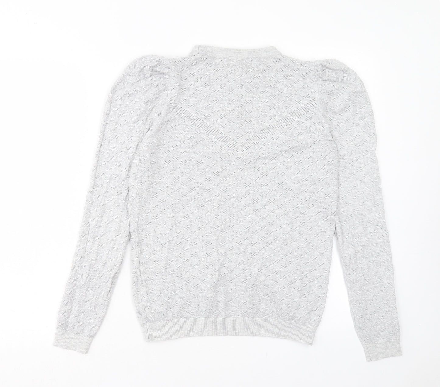 Warehouse Womens Grey Crew Neck Viscose Pullover Jumper Size 12