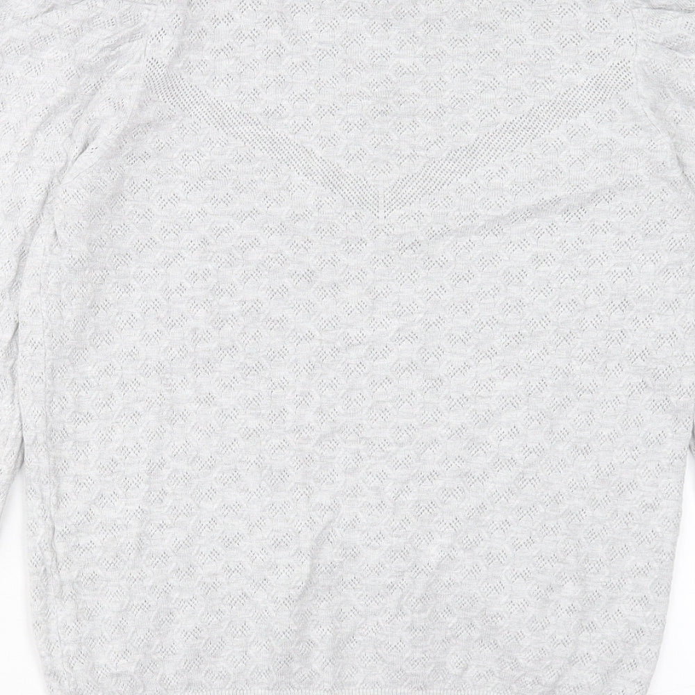 Warehouse Womens Grey Crew Neck Viscose Pullover Jumper Size 12