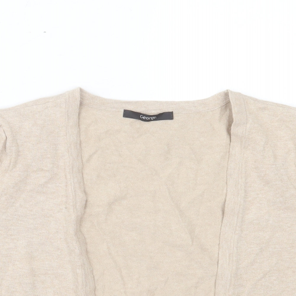 George Womens Beige V-Neck Cotton Cardigan Jumper Size 12