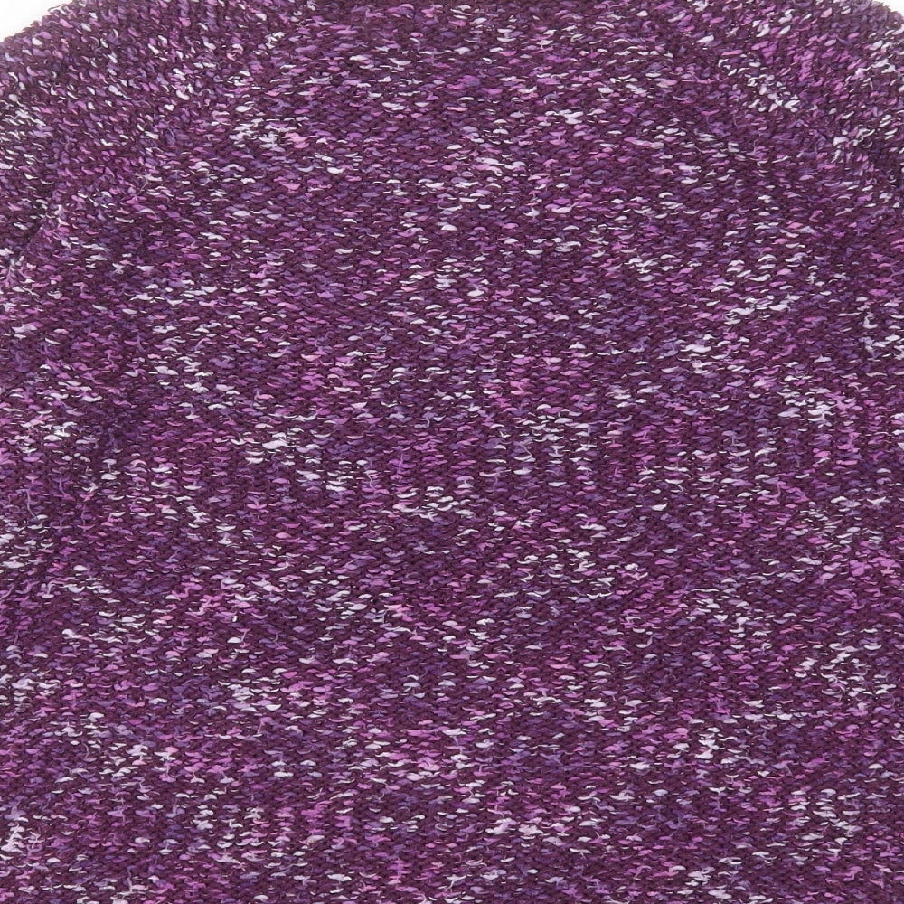 Bonmarché Womens Purple Round Neck Acrylic Pullover Jumper Size XS