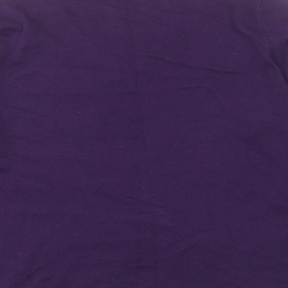NEXT Womens Purple V-Neck Argyle/Diamond Cotton Pullover Jumper Size 16