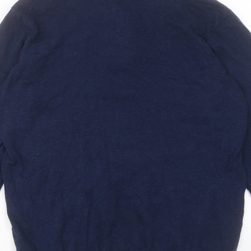Matalan Mens Blue High Neck Cotton Pullover Jumper Size M