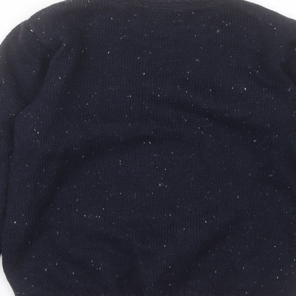 NEXT Boys Blue Crew Neck Acrylic Pullover Jumper Size 6-7 Years Pullover - Christmas Reindeer