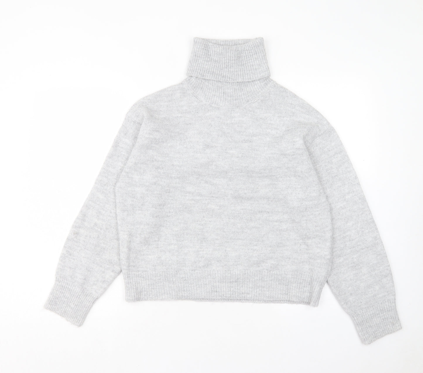 New Look Womens Grey Roll Neck Polyester Pullover Jumper Size S