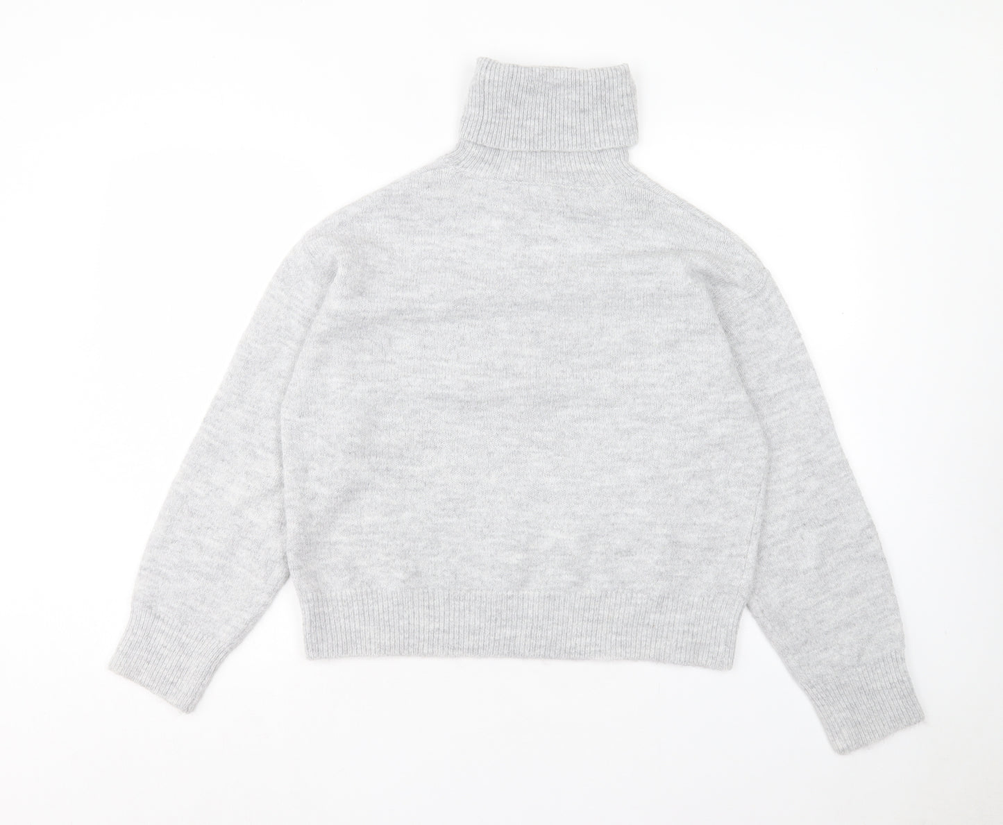 New Look Womens Grey Roll Neck Polyester Pullover Jumper Size S