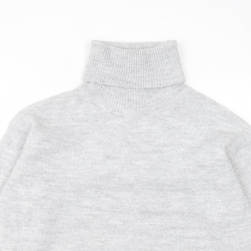 New Look Womens Grey Roll Neck Polyester Pullover Jumper Size S