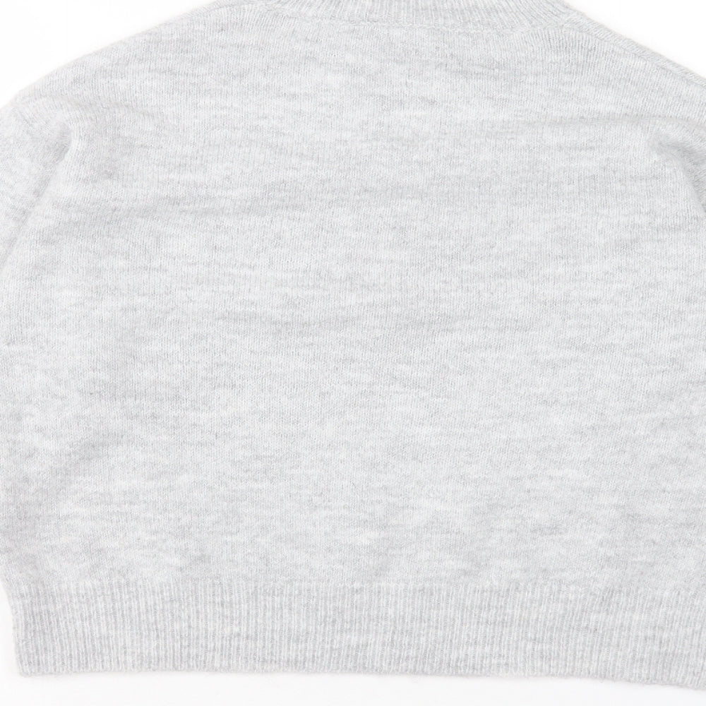 New Look Womens Grey Roll Neck Polyester Pullover Jumper Size S