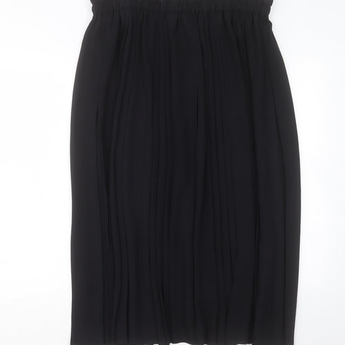 Preworn Womens Black Polyester Pleated Skirt Size 36 in