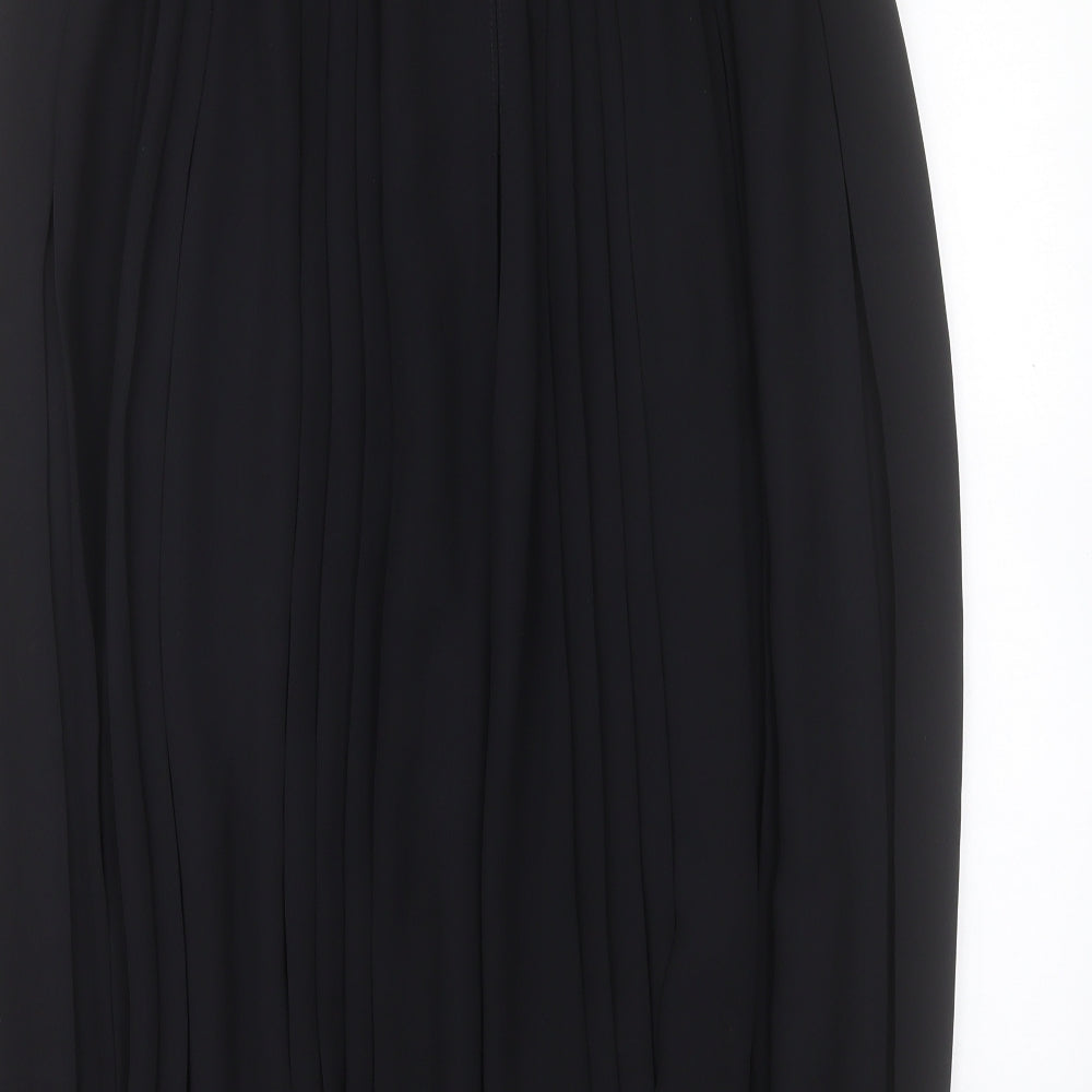 Preworn Womens Black Polyester Pleated Skirt Size 36 in