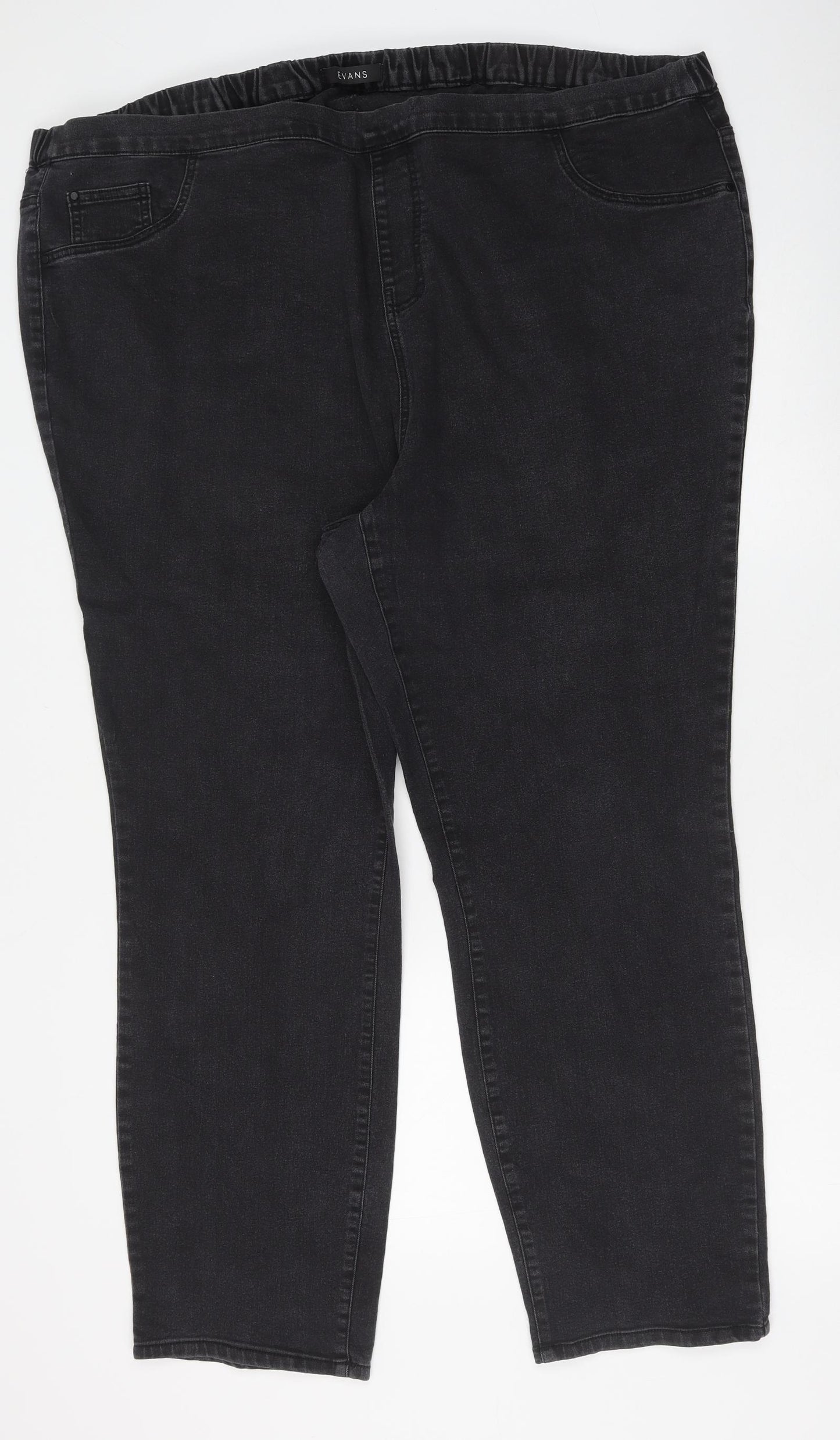 Evans Womens Grey Cotton Jegging Jeans Size 30 L29 in Regular Button