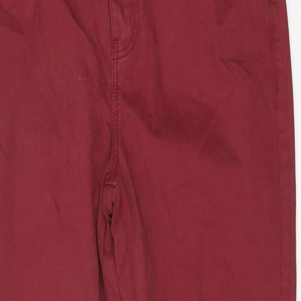 TU Womens Red Cotton Skinny Jeans Size 12 L27 in Regular Button