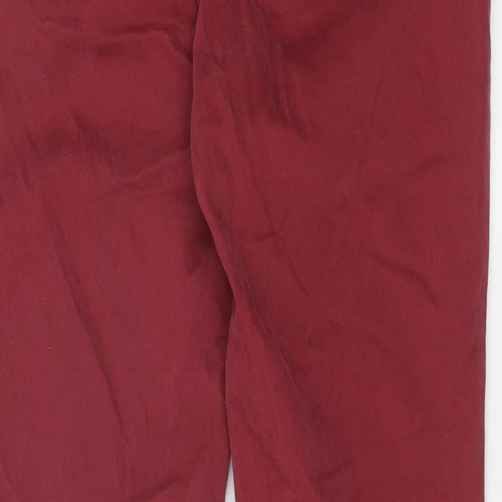 TU Womens Red Cotton Skinny Jeans Size 12 L27 in Regular Button