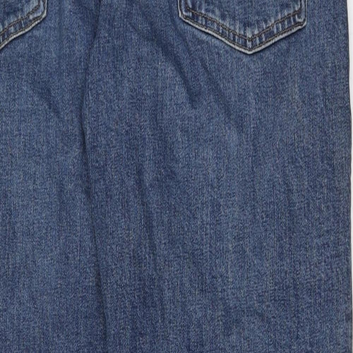Lands' End Mens Blue Cotton Wide-Leg Jeans Size 36 in L28 in Regular Button