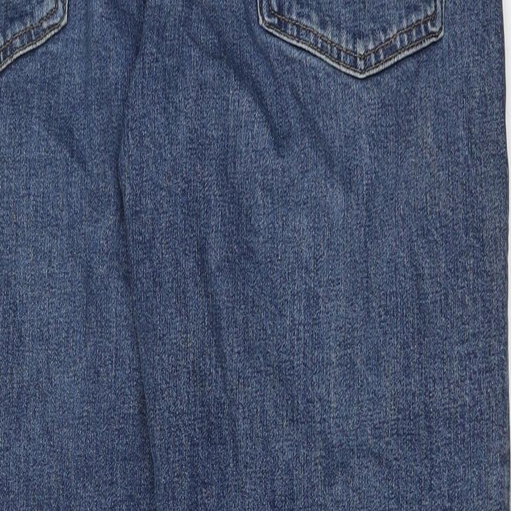 Lands' End Mens Blue Cotton Wide-Leg Jeans Size 36 in L28 in Regular Button