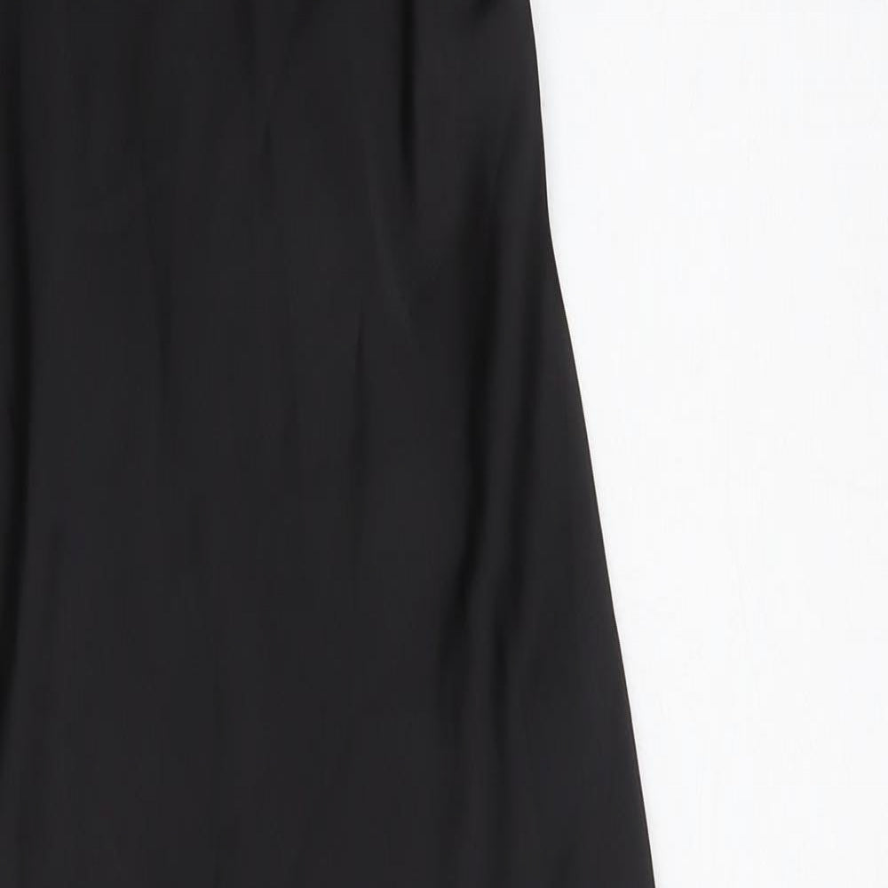 Zara Womens Black Polyester Ball Gown Size M V-Neck Zip