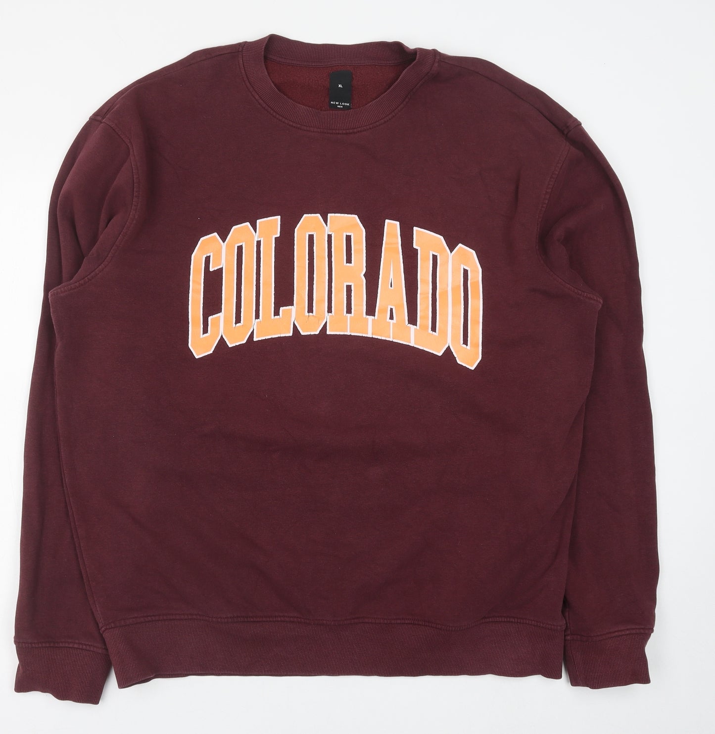 New Look Mens Red Cotton Pullover Sweatshirt Size XL - Colorado