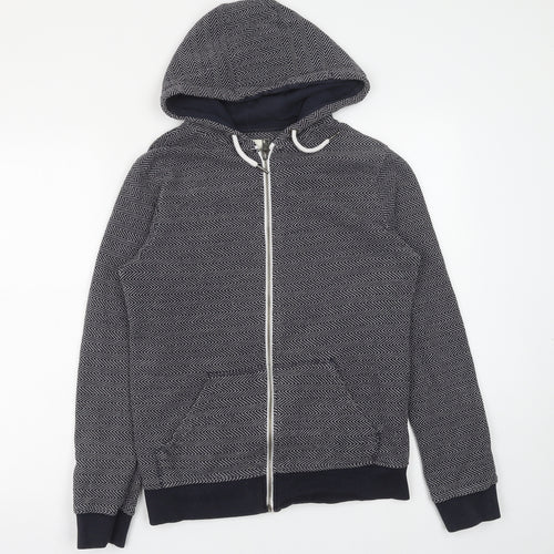 Nanny State Mens Blue Geometric Polyester Full Zip Hoodie Size S