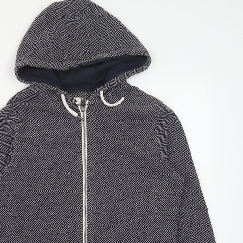 Nanny State Mens Blue Geometric Polyester Full Zip Hoodie Size S