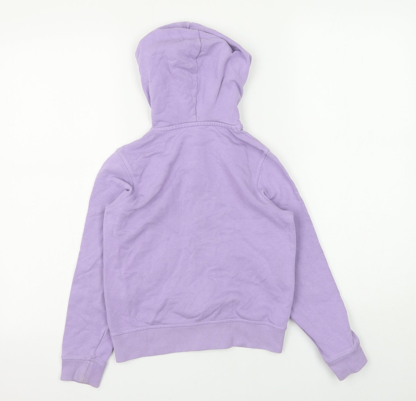 Preworn Girls Purple Cotton Full Zip Hoodie Size 6-7 Years Zip