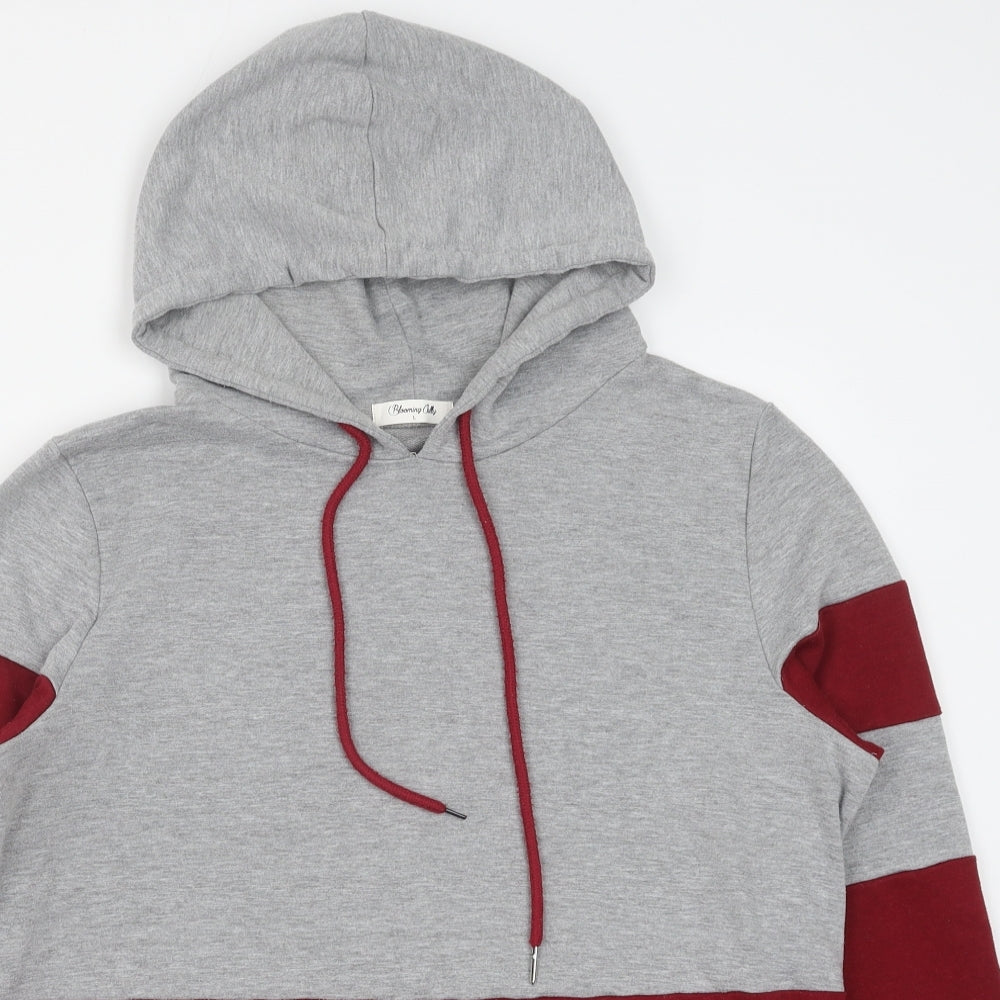Blooming Jelly Womens Red Colourblock Polyester Pullover Hoodie Size L Pullover