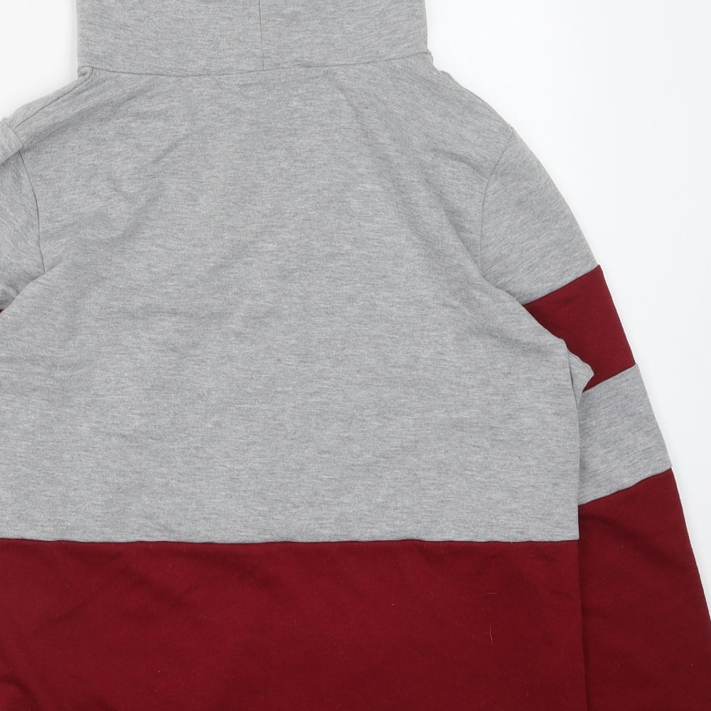 Blooming Jelly Womens Red Colourblock Polyester Pullover Hoodie Size L Pullover