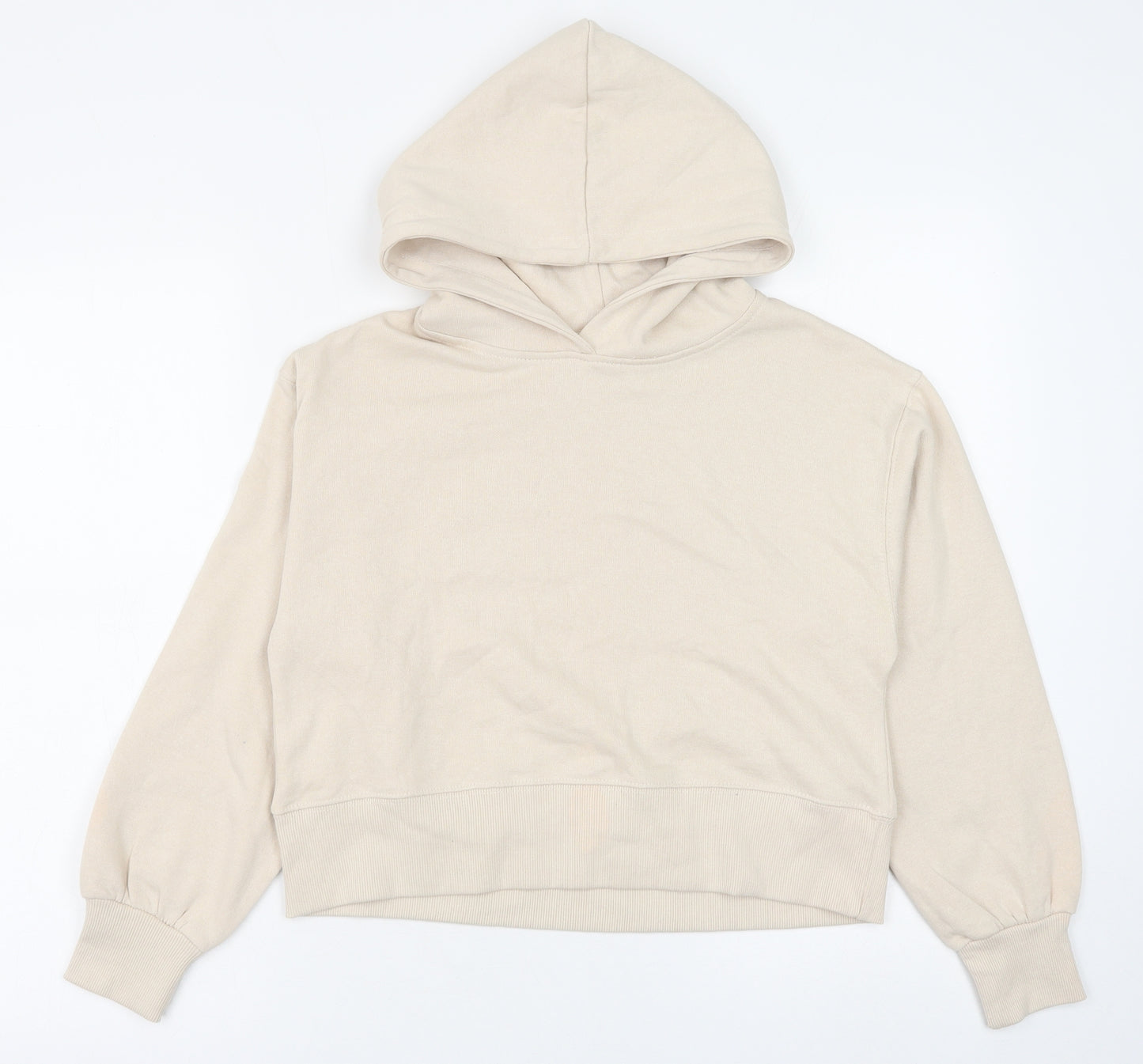 Zara Girls Beige Cotton Pullover Hoodie Size 11-12 Years Pullover