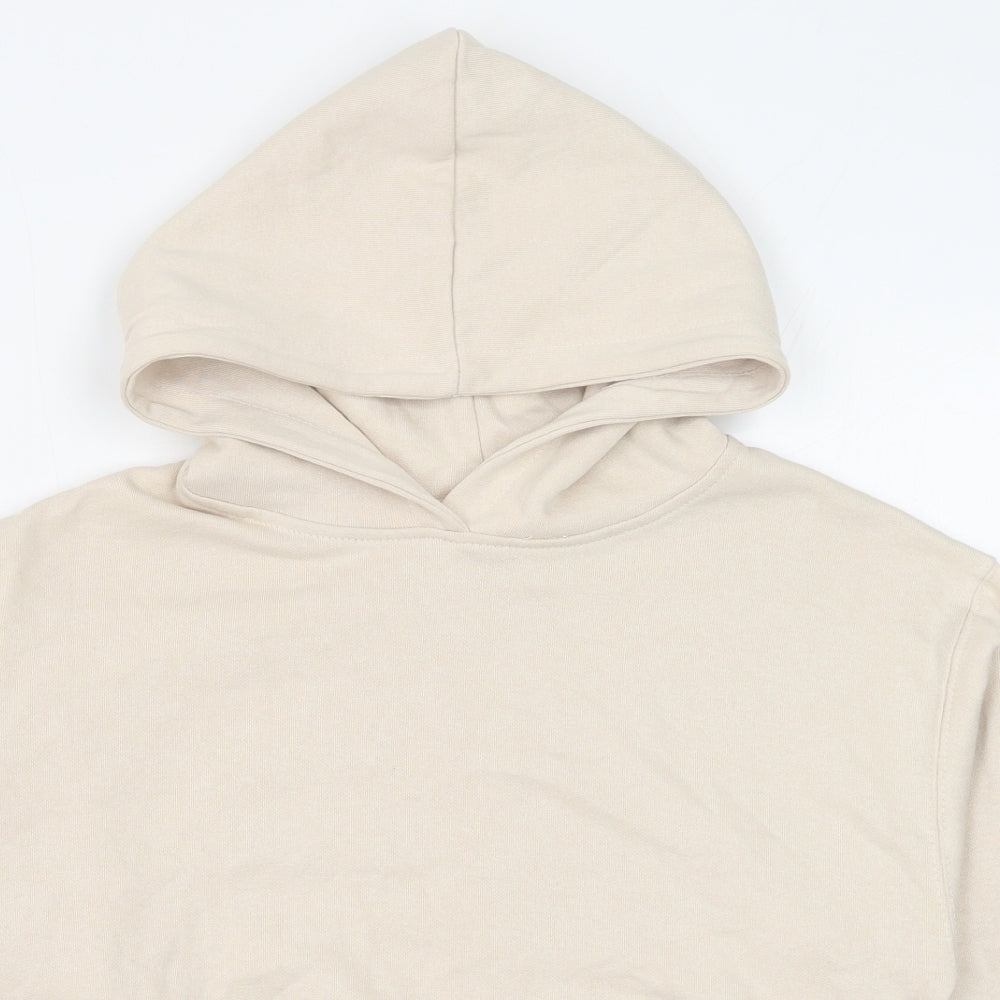 Zara Girls Beige Cotton Pullover Hoodie Size 11-12 Years Pullover