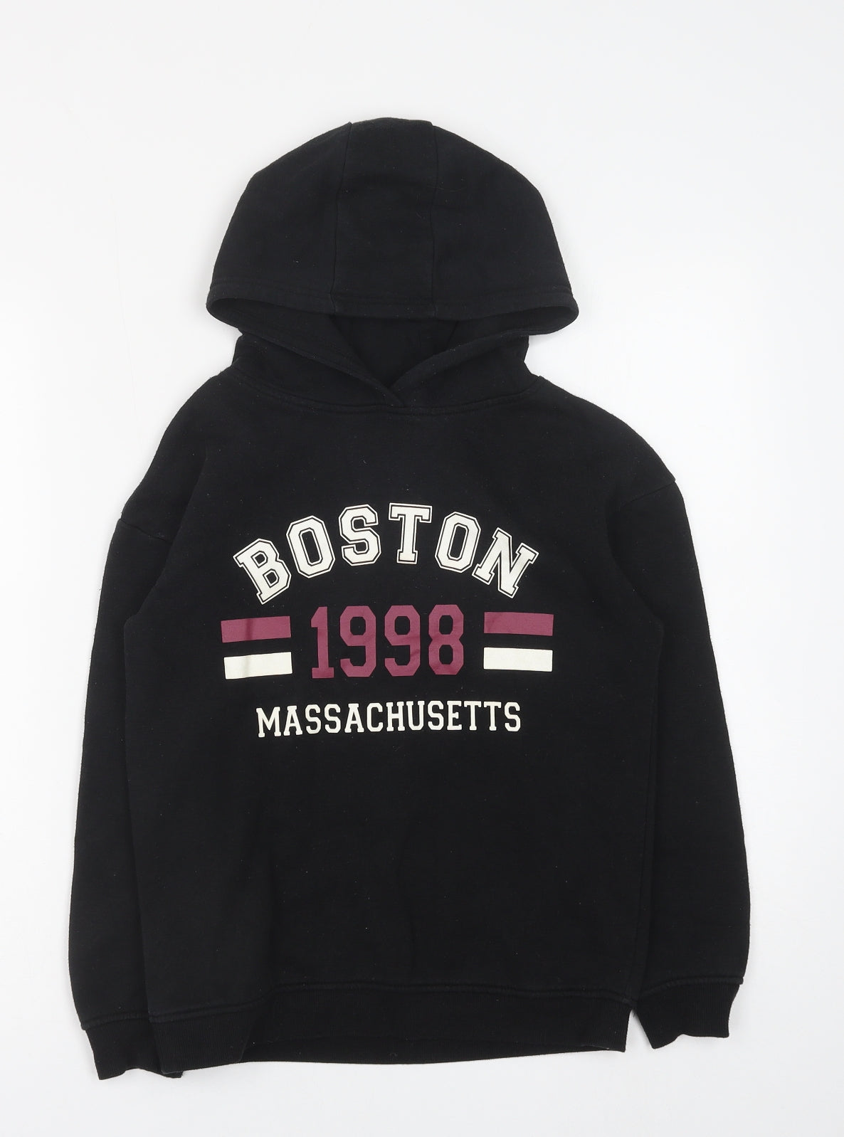 Primark Boys Black Polyester Pullover Hoodie Size 10-11 Years Pullover - Boston