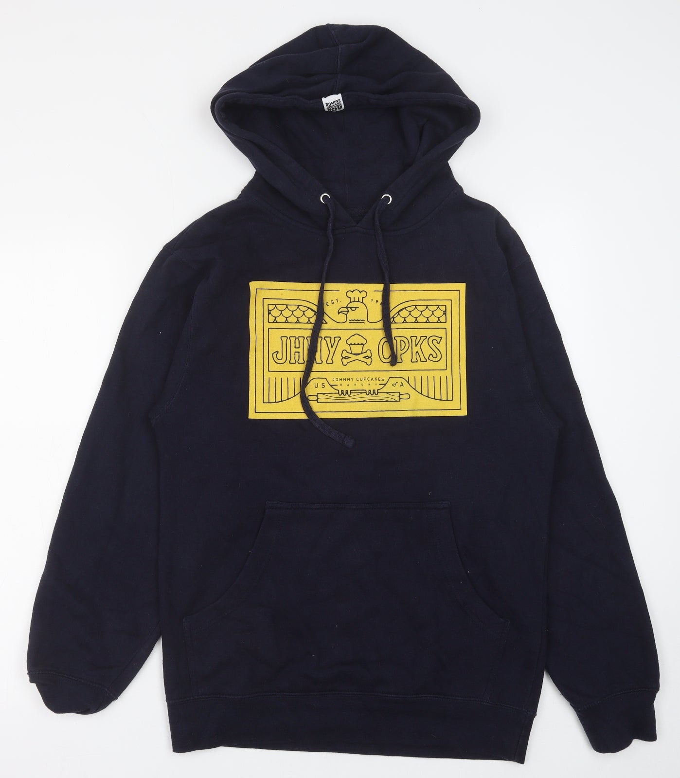 Jonny Bakery Mens Blue Cotton Pullover Hoodie Size S