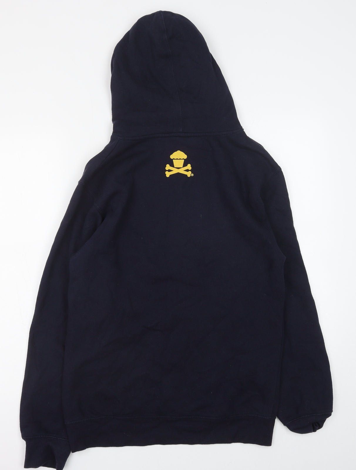 Jonny Bakery Mens Blue Cotton Pullover Hoodie Size S