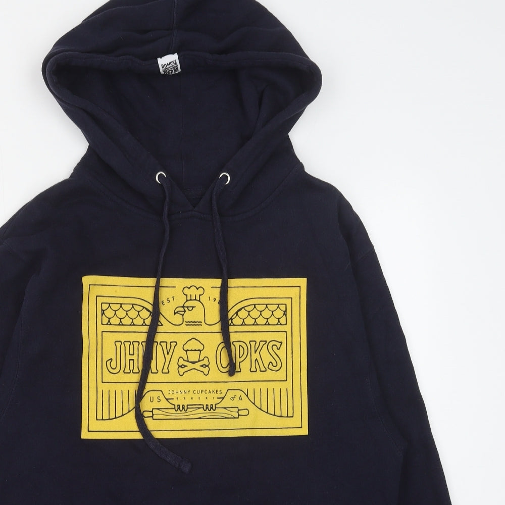 Jonny Bakery Mens Blue Cotton Pullover Hoodie Size S