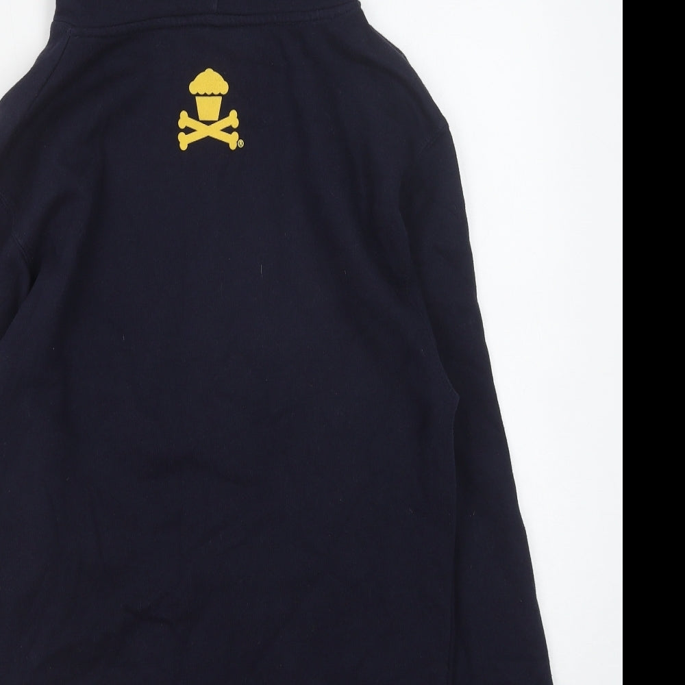 Jonny Bakery Mens Blue Cotton Pullover Hoodie Size S