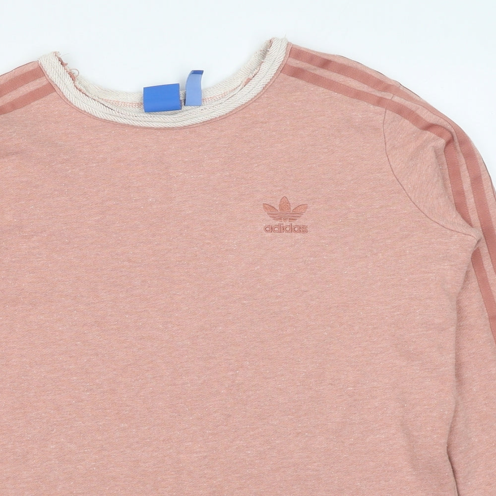 adidas Womens Pink Polyester Pullover Sweatshirt Size 10 Pullover