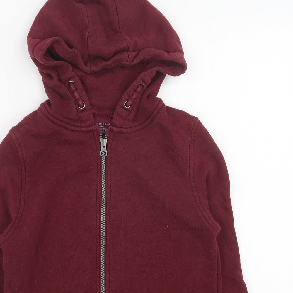 primar Boys Red Polyester Full Zip Hoodie Size 9-10 Years Pullover
