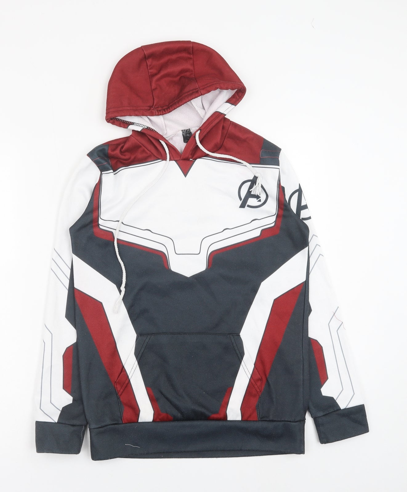 Preworn Mens Multicoloured Geometric Polyester Pullover Hoodie Size XS - Avengers