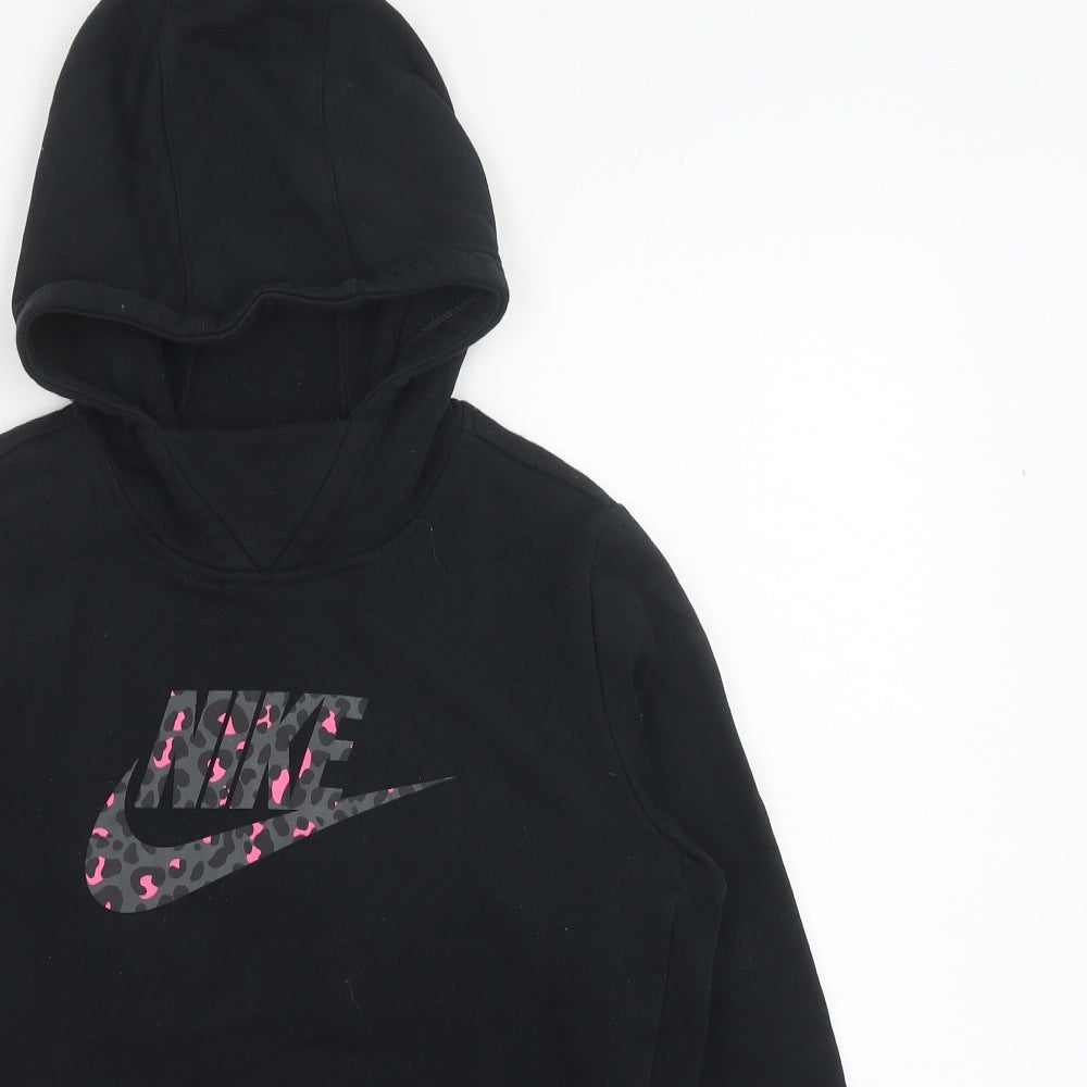 Nike Girls Black Cotton Pullover Hoodie Size XL Pullover