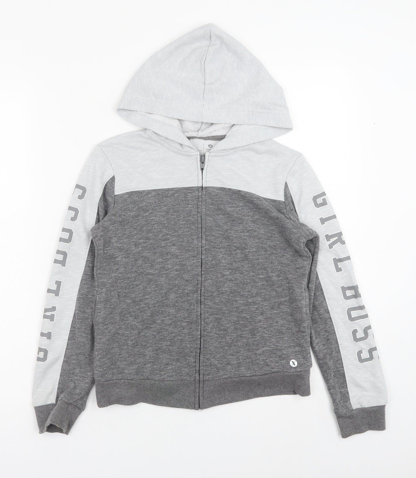 Xersion Boys Grey Cotton Full Zip Hoodie Size 10-11 Years Zip - Girl Boss