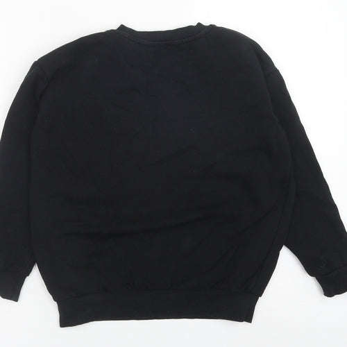 George Girls Black Cotton Pullover Sweatshirt Size 8-9 Years Pullover