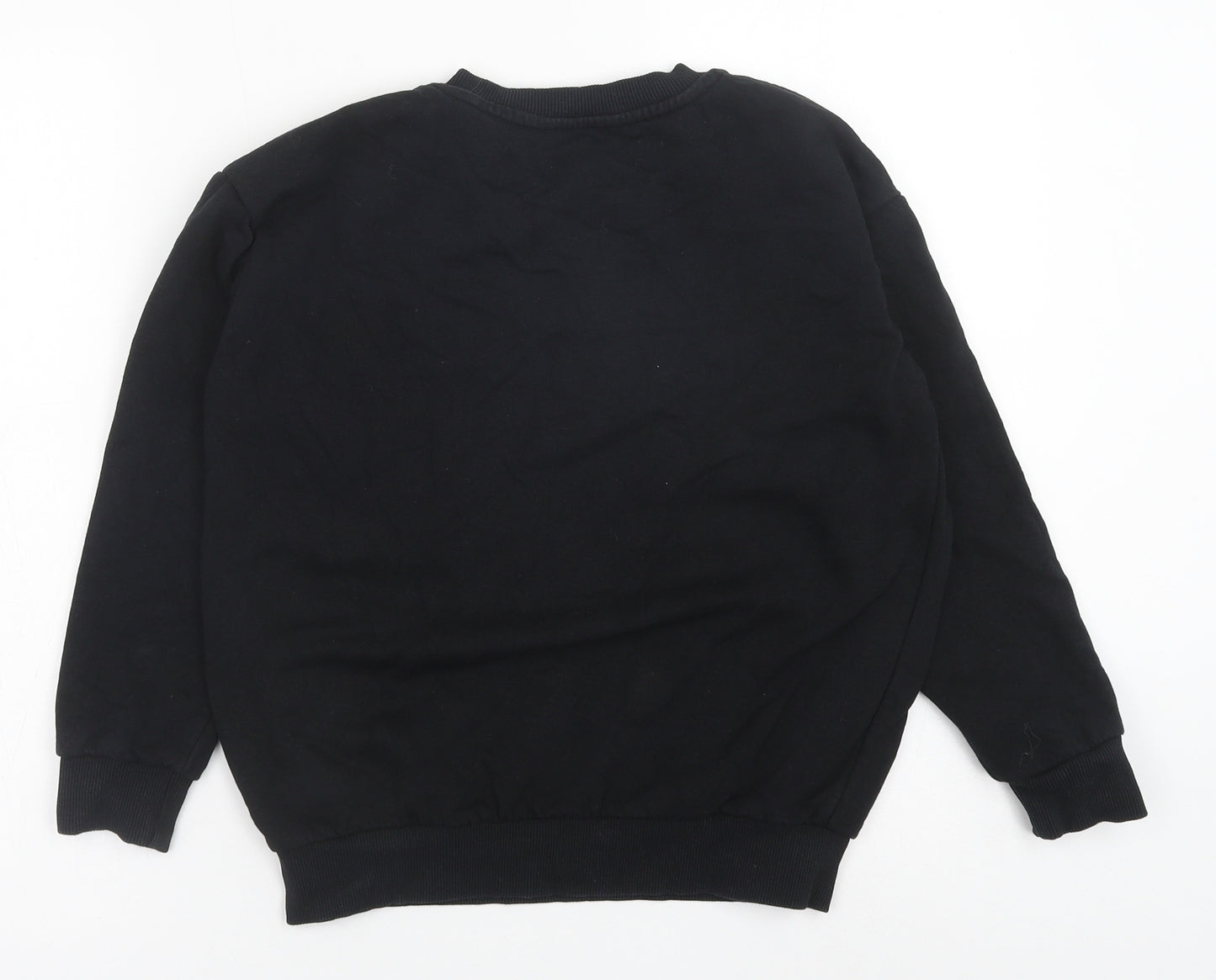 George Girls Black Cotton Pullover Sweatshirt Size 8-9 Years Pullover