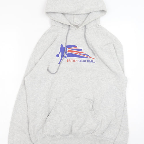 Fruit of the Loom Mens Grey Cotton Pullover Hoodie Size M