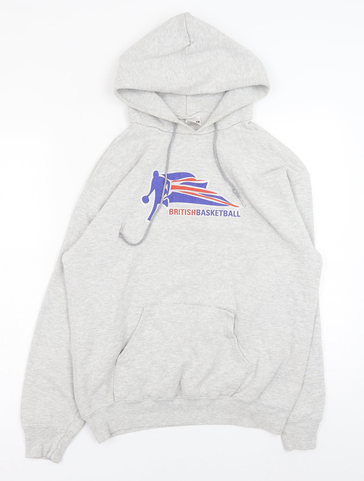 Fruit of the Loom Mens Grey Cotton Pullover Hoodie Size M