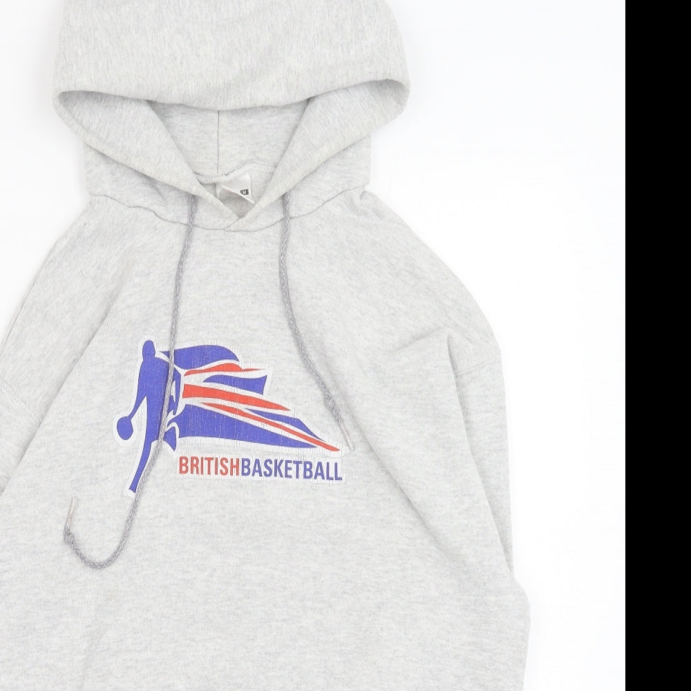 Fruit of the Loom Mens Grey Cotton Pullover Hoodie Size M