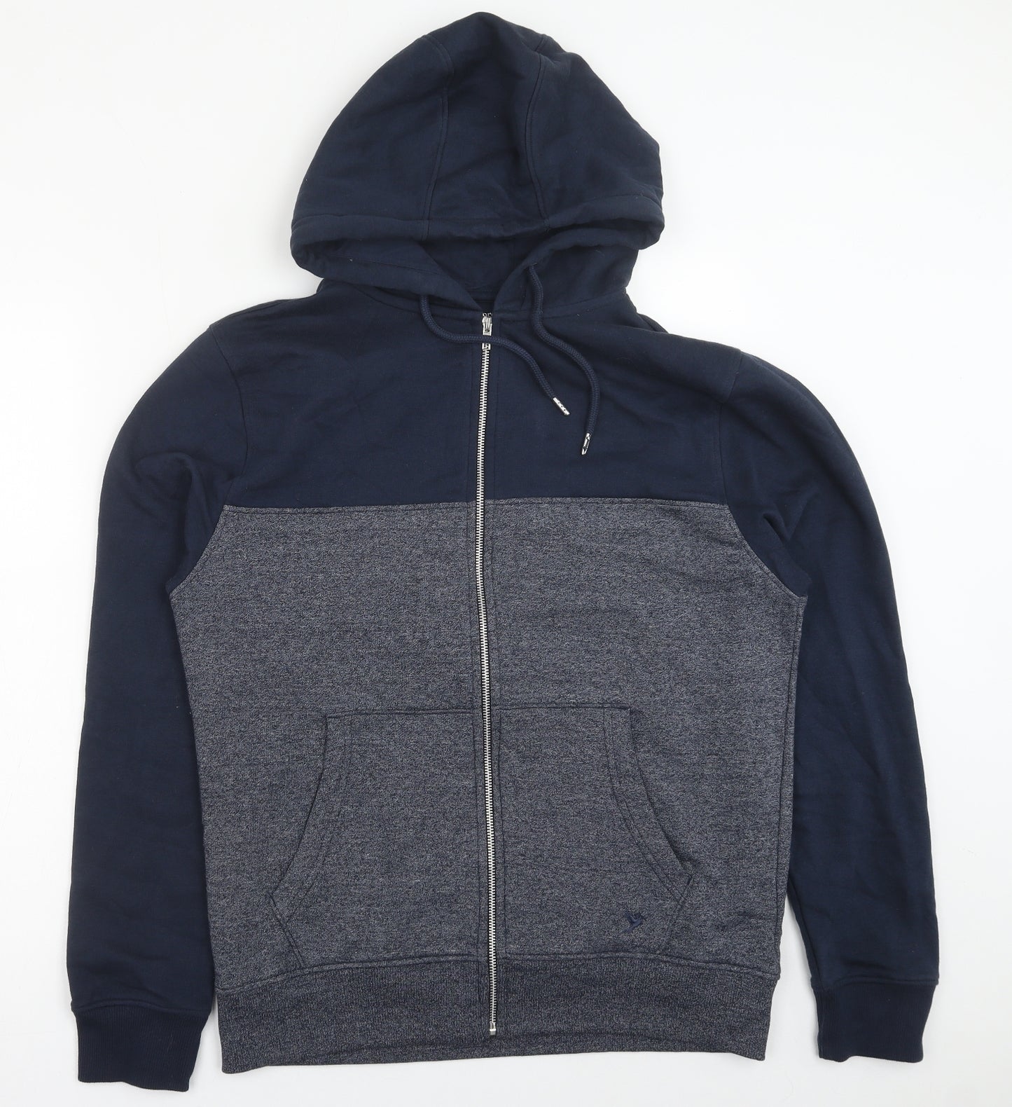 George Mens Blue Cotton Full Zip Hoodie Size M