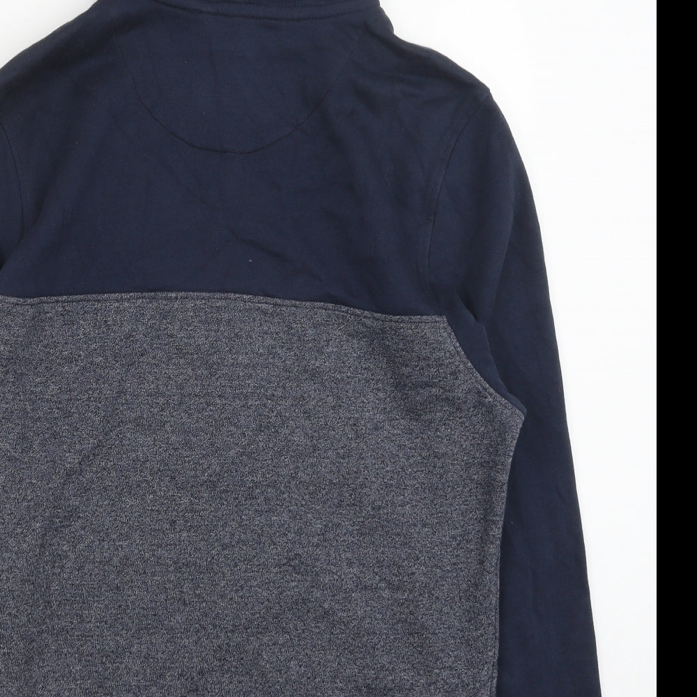 George Mens Blue Cotton Full Zip Hoodie Size M