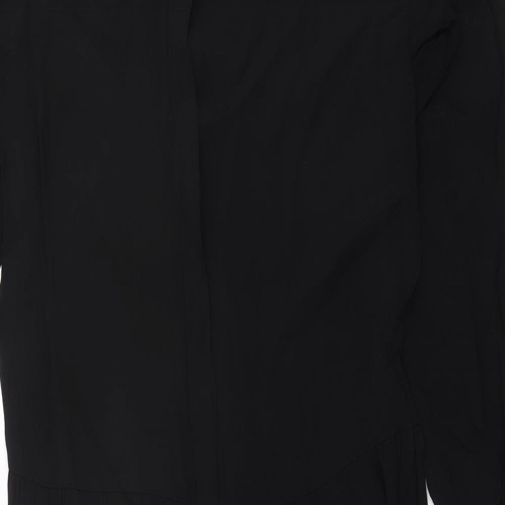 MSCH Womens Black Polyester Shirt Dress Size XS Mock Neck Button