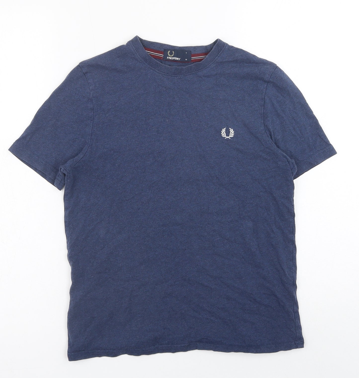 Fred Perry Boys Blue Cotton Basic T-Shirt Size M Crew Neck Pullover