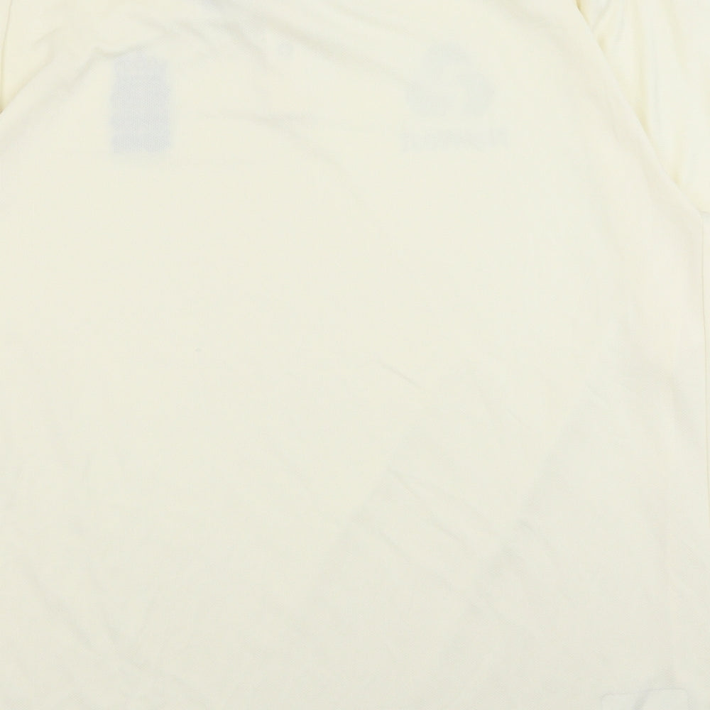 New Balance Mens Ivory Polyester Basic Polo Size 2XL Collared Pullover - England Cricket